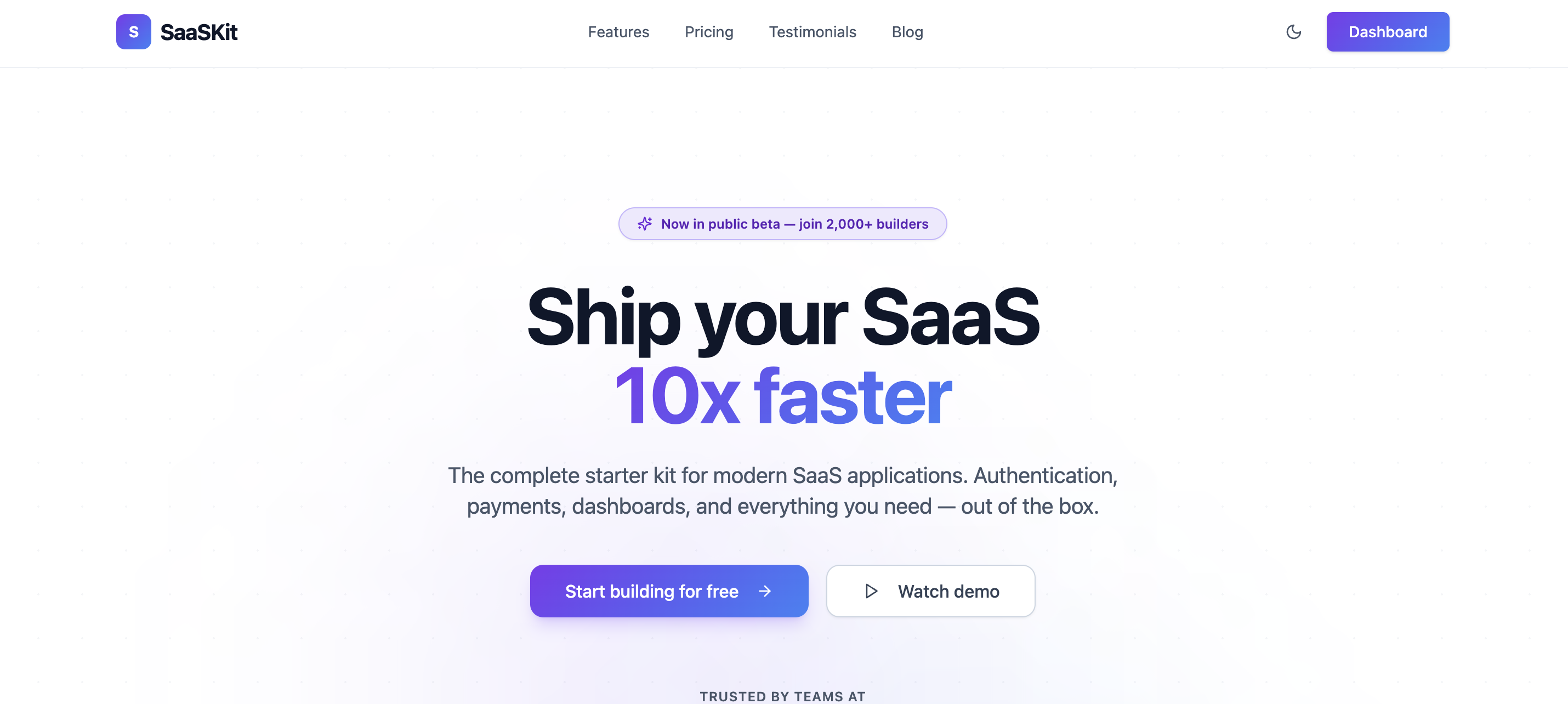 SaaSKit template preview