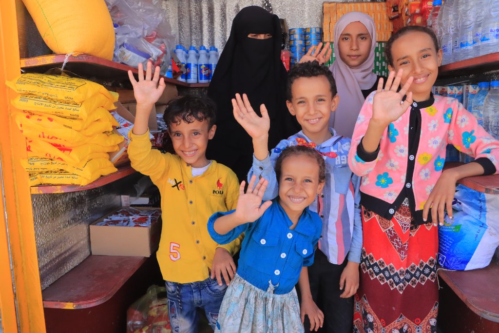 Families receiving food packages