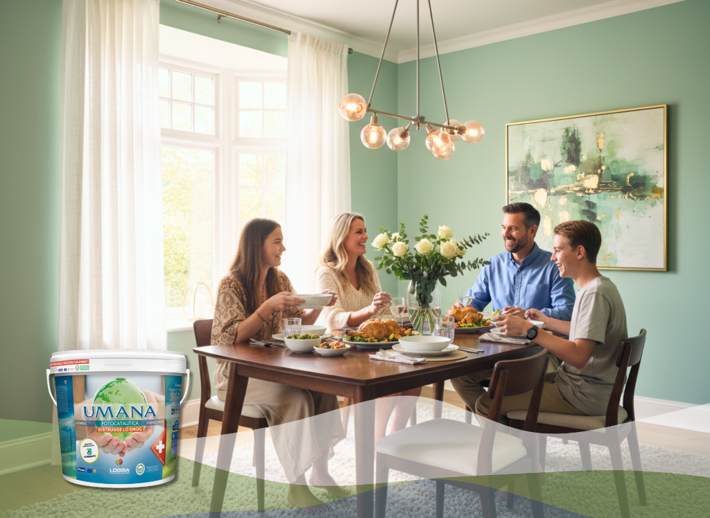 Family dining with UMANA paint