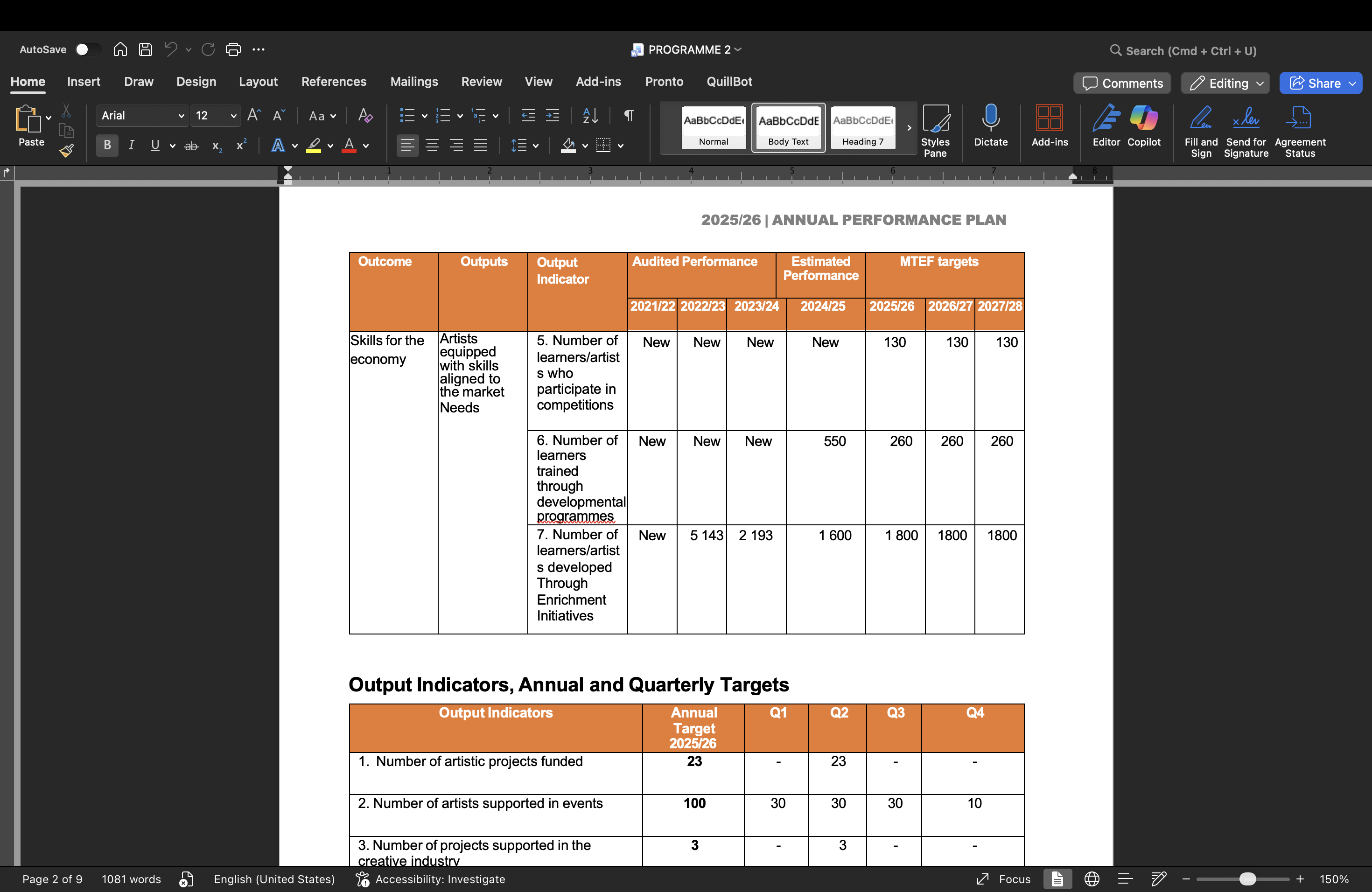 MACSF STRATERGIC PLANNING, MONITORING, EVALUATION AND REPORTING template preview