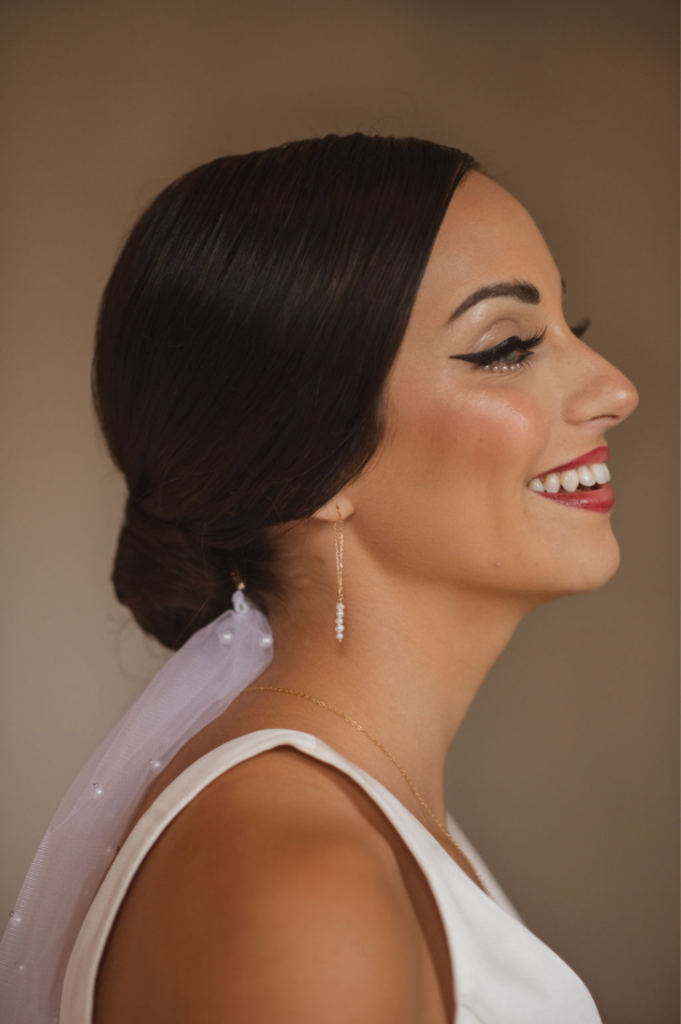 Sleek Updo with Bold Lip