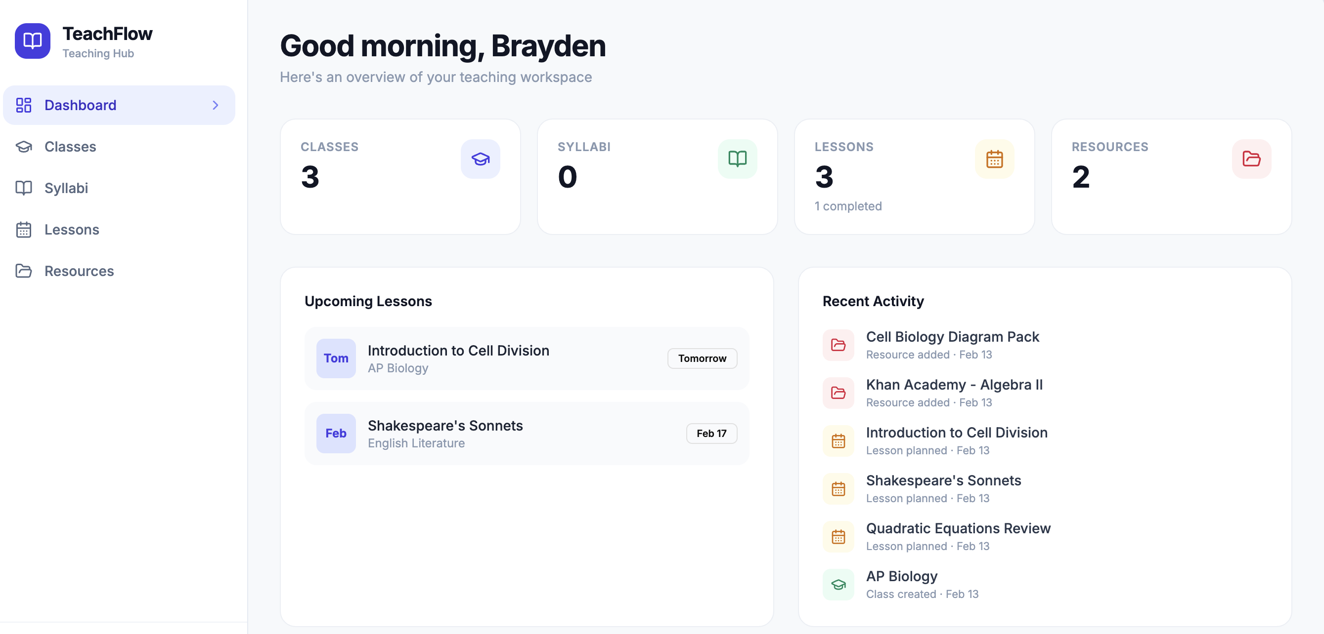 Teach Flow: Classroom Program for educators. template preview