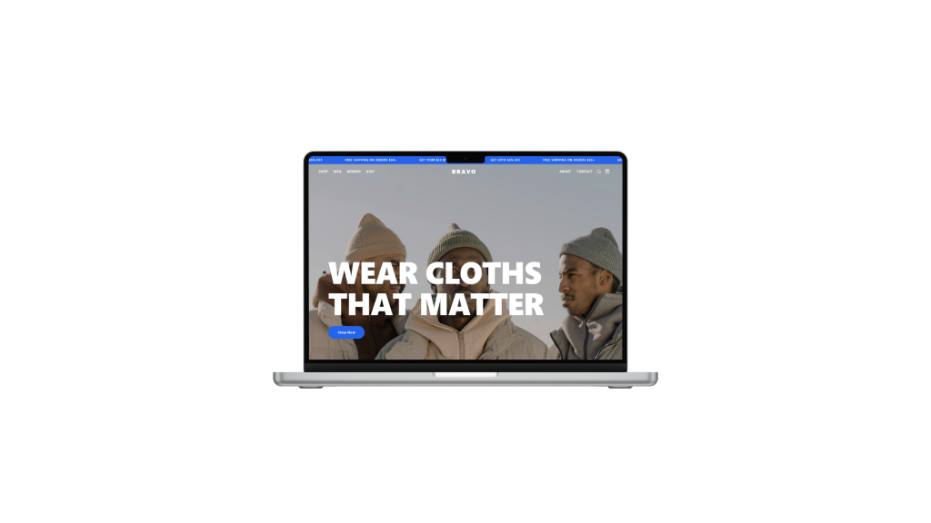 Made Left website template voorbeeld op laptop scherm