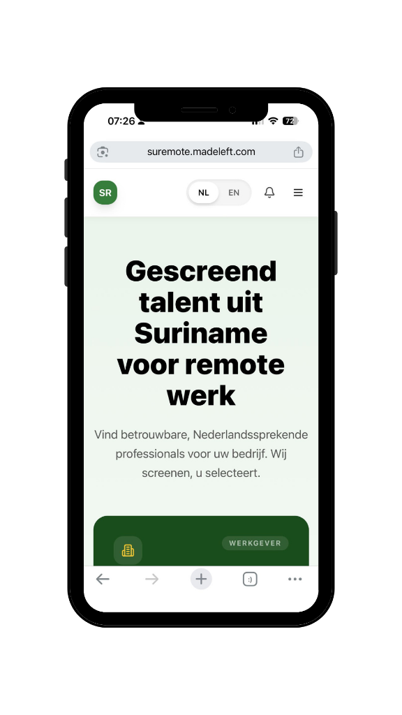 Made Left responsive website op smartphone