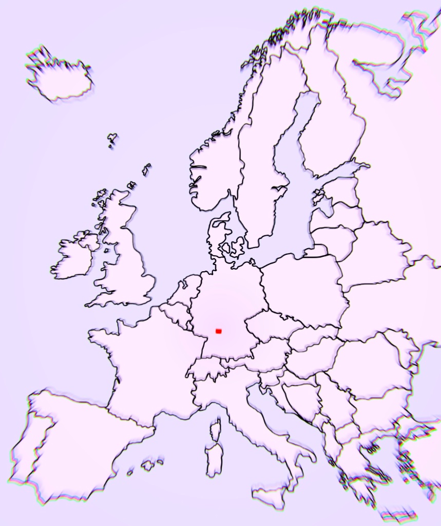 Europakarte mit Standort Heidelberg
