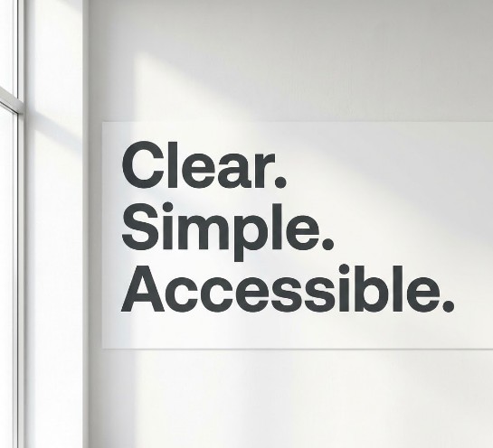Clear. Simple. Accessible.