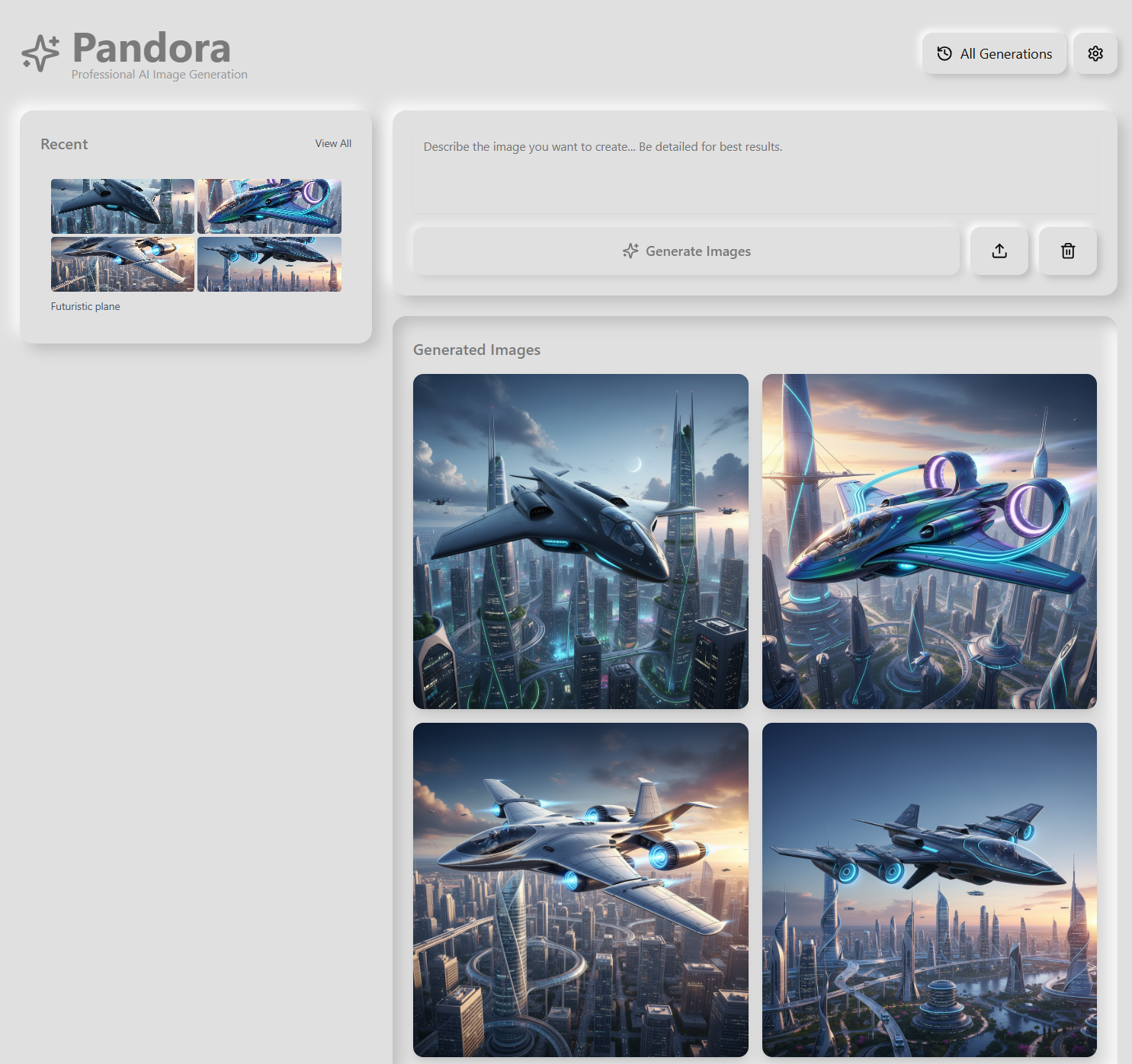 Pandora template preview