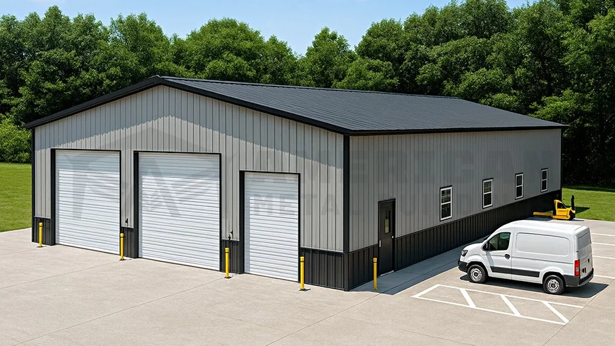Steel metal building exterior