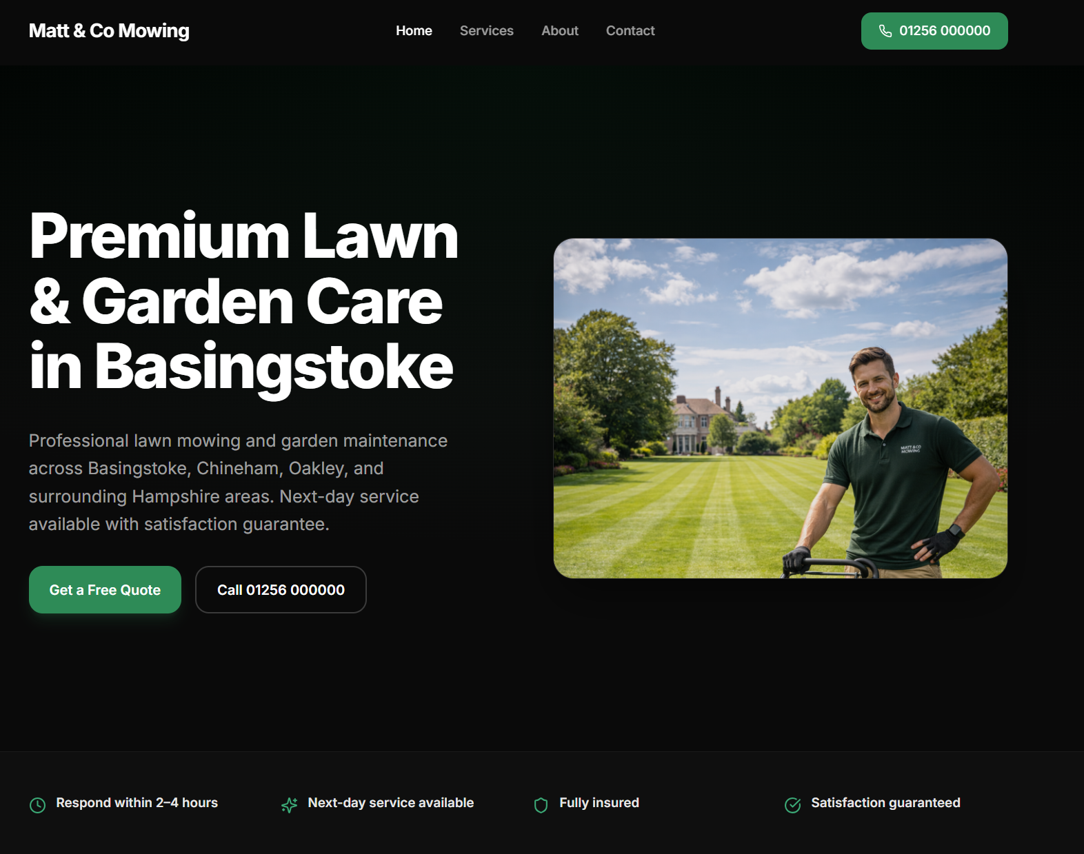 Mowing Business template preview