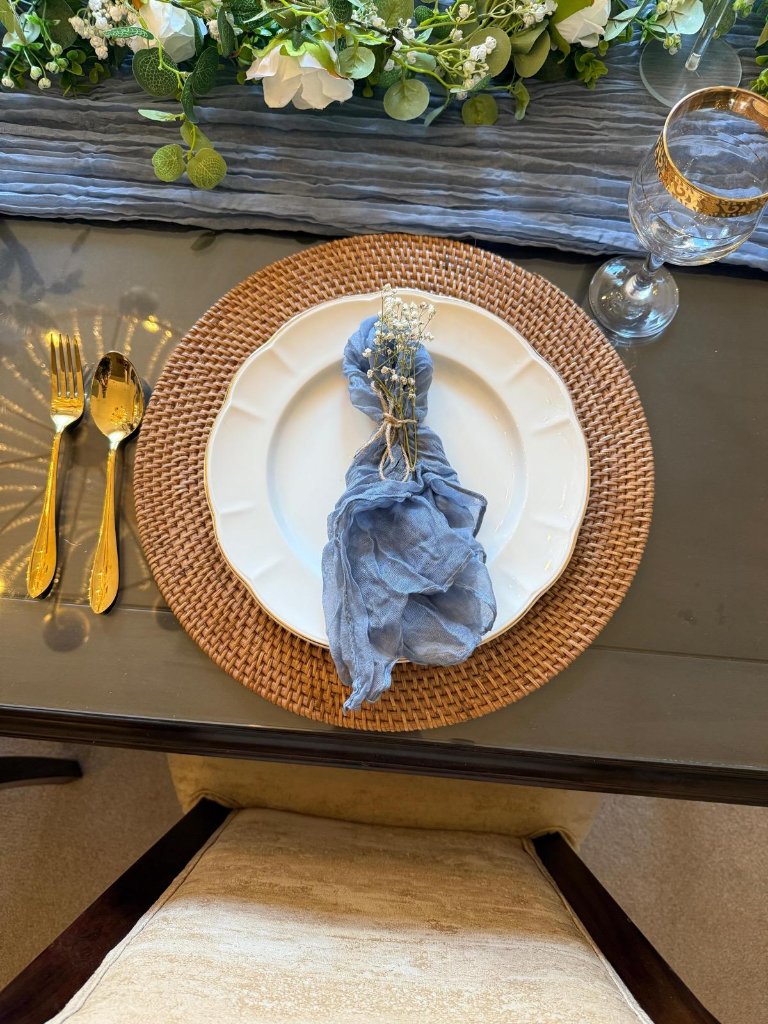 Blue Linen Place Setting