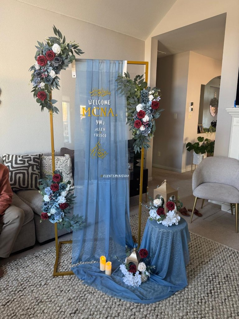 Dusty Blue Welcome Arch