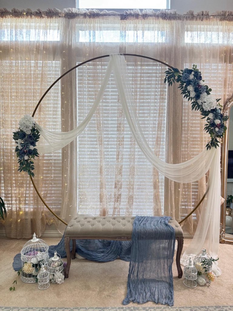 Gold Circle Arch with Florals