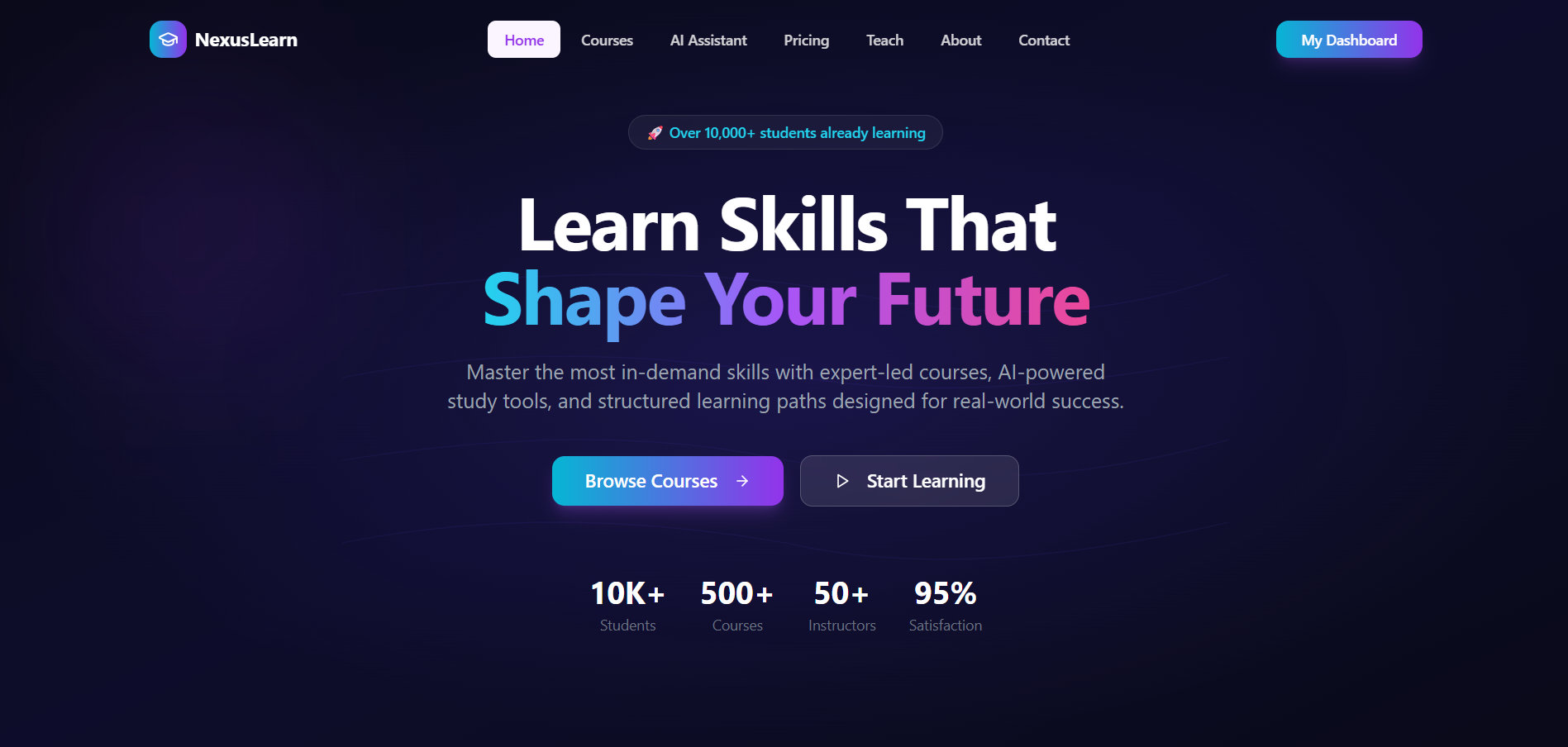 Nexus Learn — Online Course Platform & E-Learning Marketplace Template template preview
