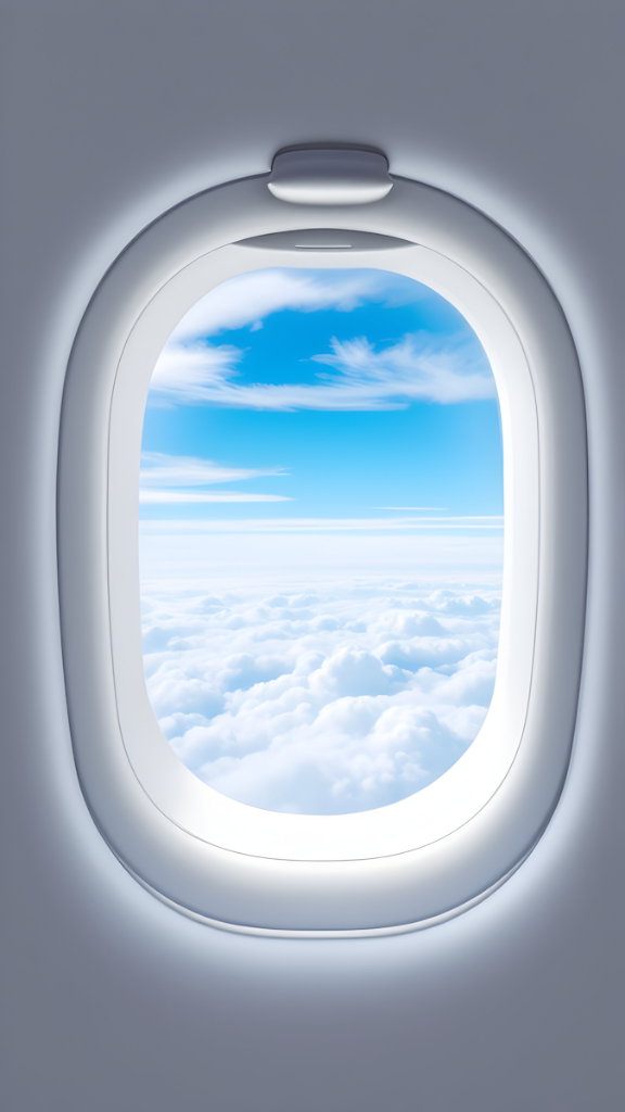 Airplane window view