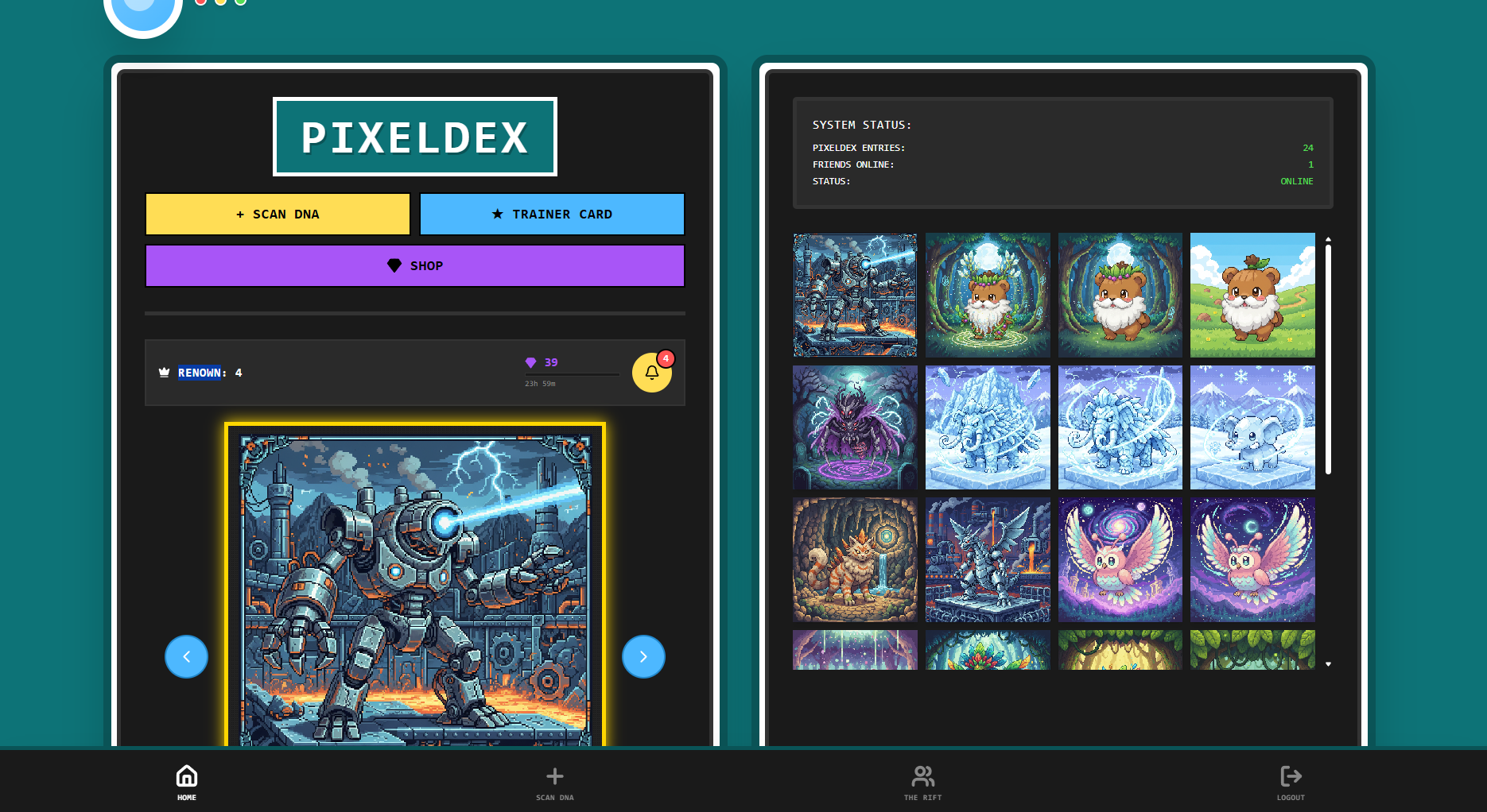 PixelDex template preview