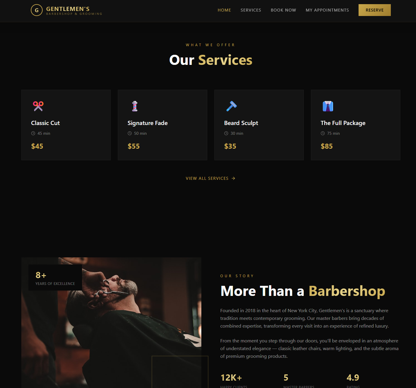 Gentleman Haircut book - Barber Shop template preview