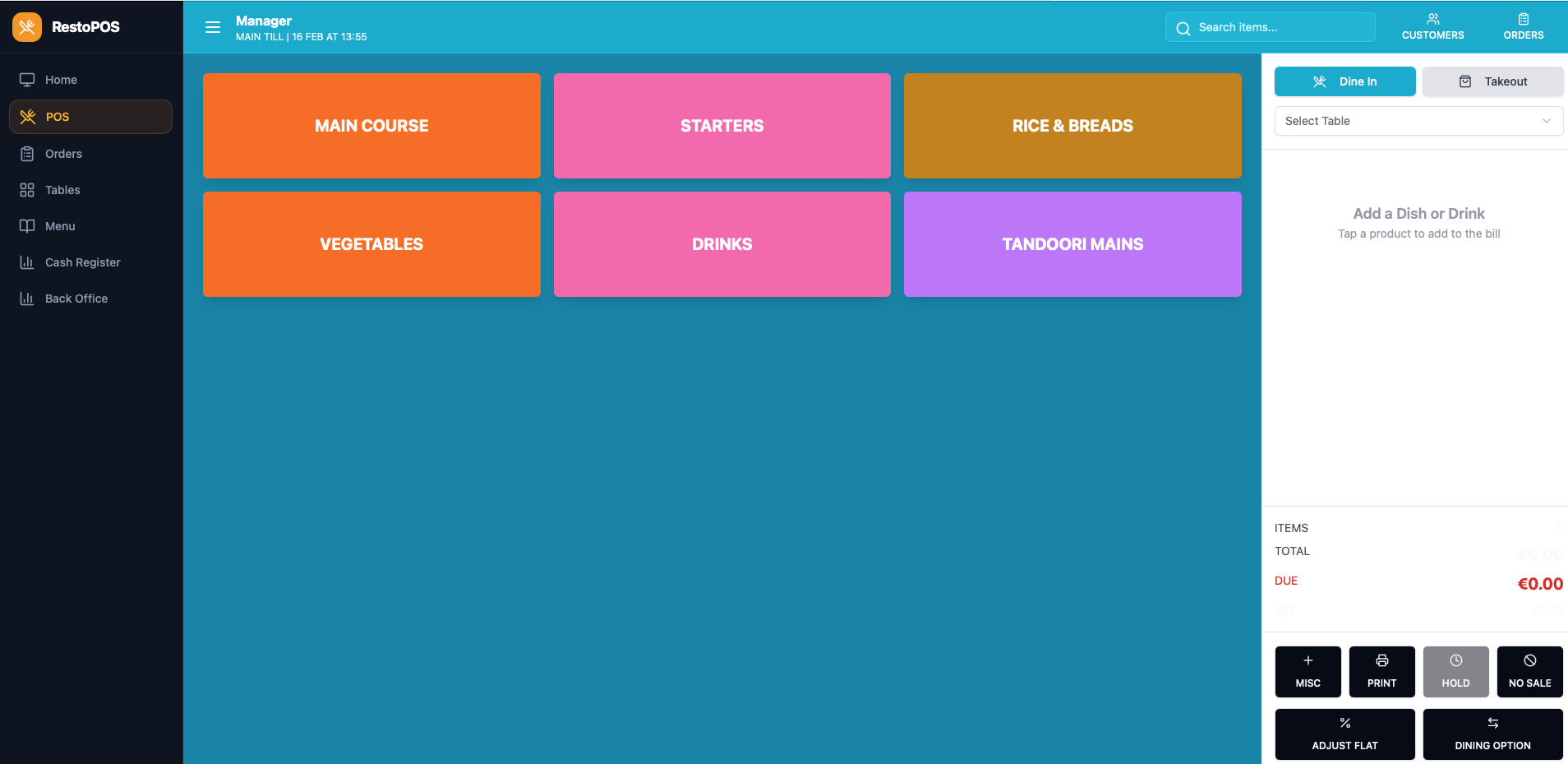 PoS System template preview