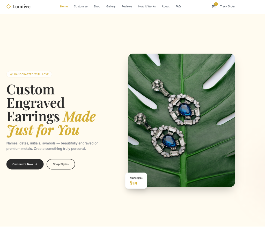 Lumière - Custom Engraved Jewelry