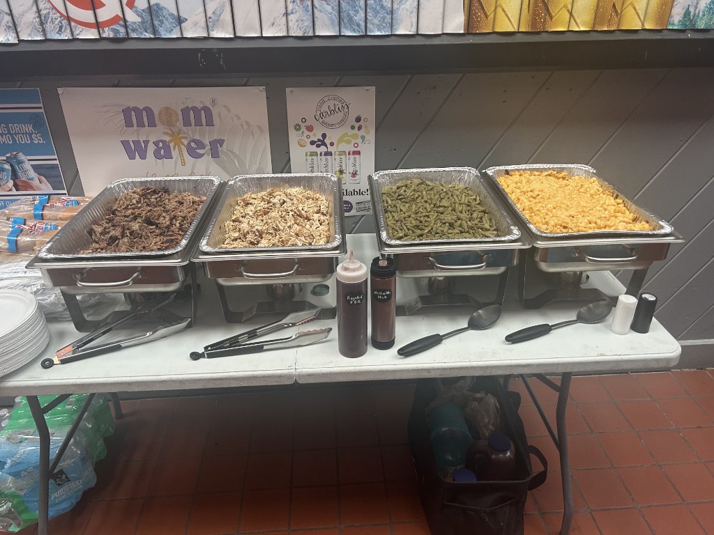 BBQ catering buffet with complete menu