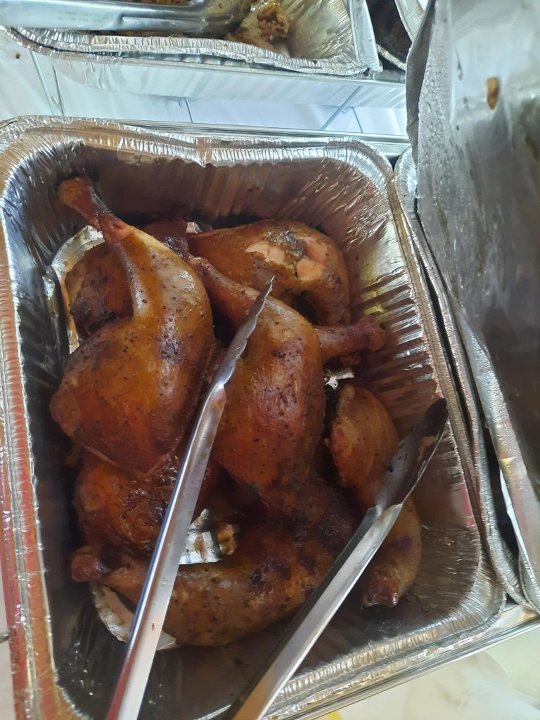 Southern BBQ catering with baked beans and coleslaw
