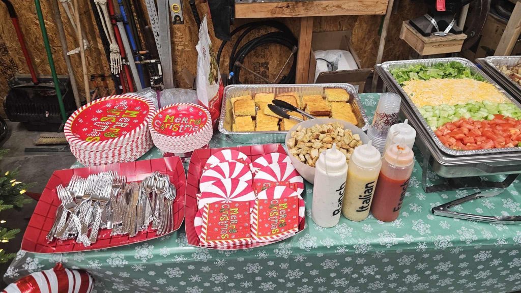 Pulled pork and brisket catering spread