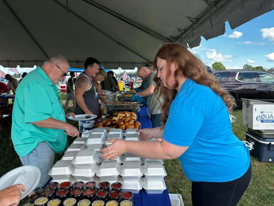 BBQ catering setup at wedding reception