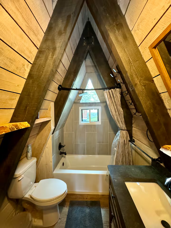 Bathroom - A-Frame Ceiling Design