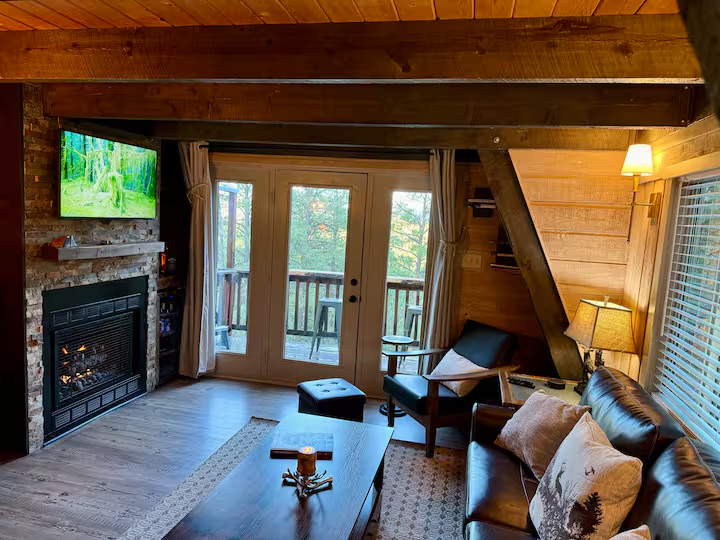 Living Room Interior with Loft Stairs