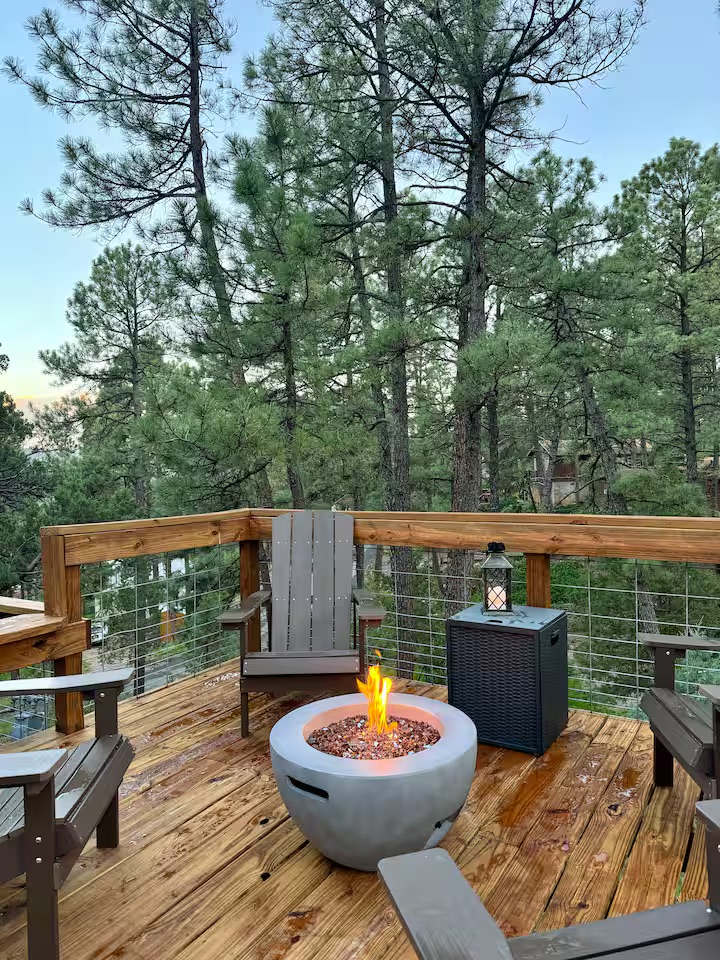 Deck Fire Pit with Mountain Views