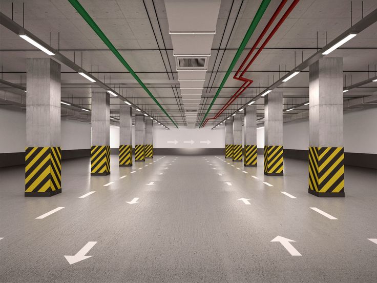 Underground condo parking garage