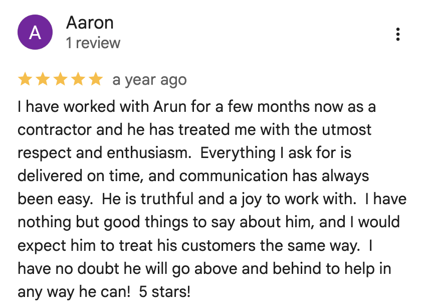 5-star Google review 4 for 530 Ventures digital marketing agency Ventura County