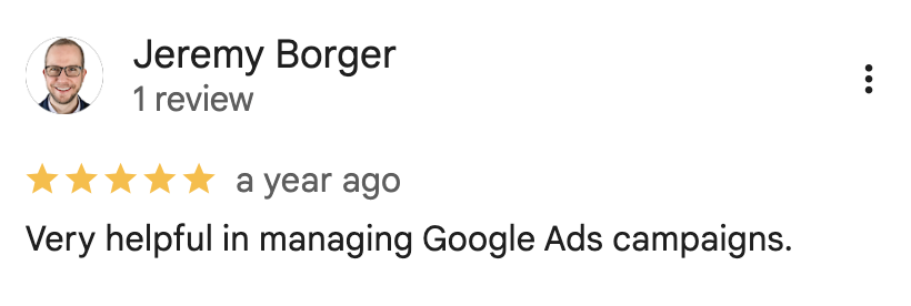 5-star Google review 11 for 530 Ventures digital marketing agency Ventura County