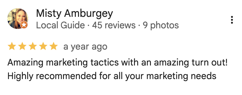 5-star Google review 10 for 530 Ventures digital marketing agency Ventura County
