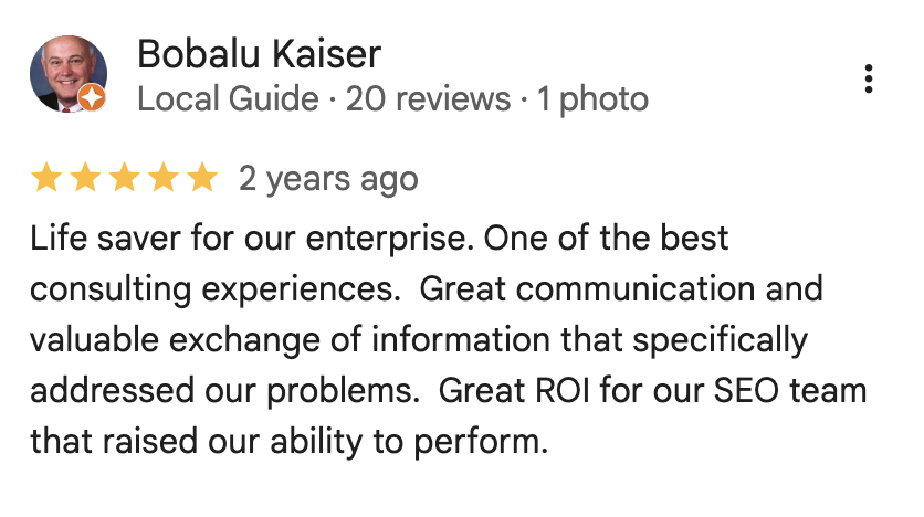 5-star Google review 6 for 530 Ventures digital marketing agency Ventura County
