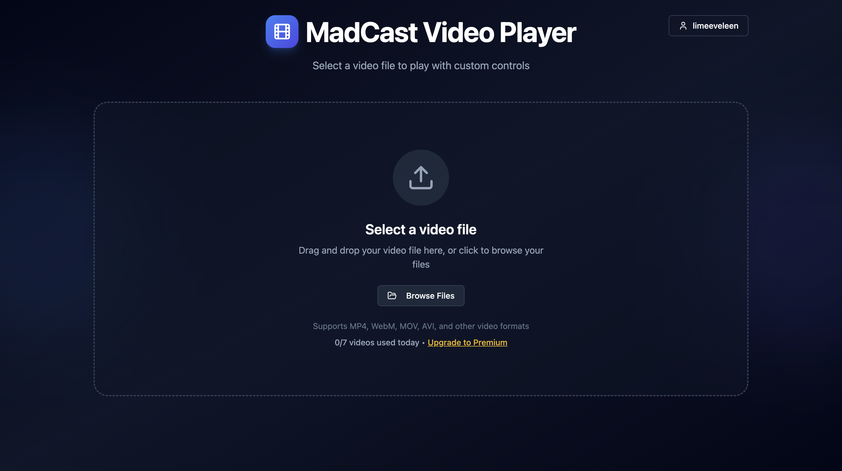MadCast Video Player template preview