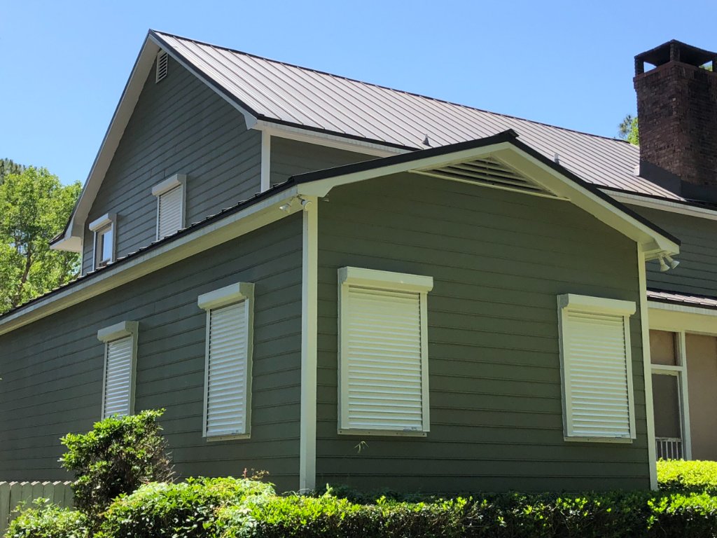 HomeSafe Rolling Shutters installed on Gulf Coast home