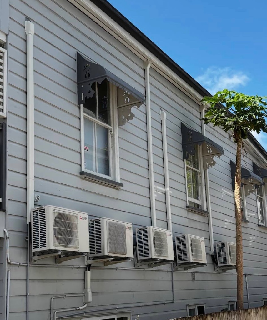 Multiple air conditioning units exterior installation