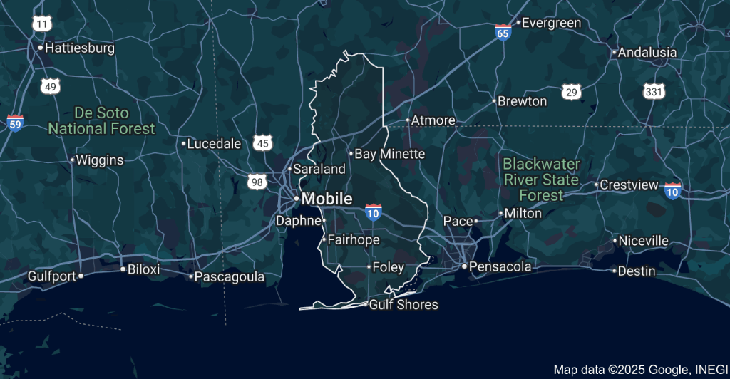 Baldwin County service area map