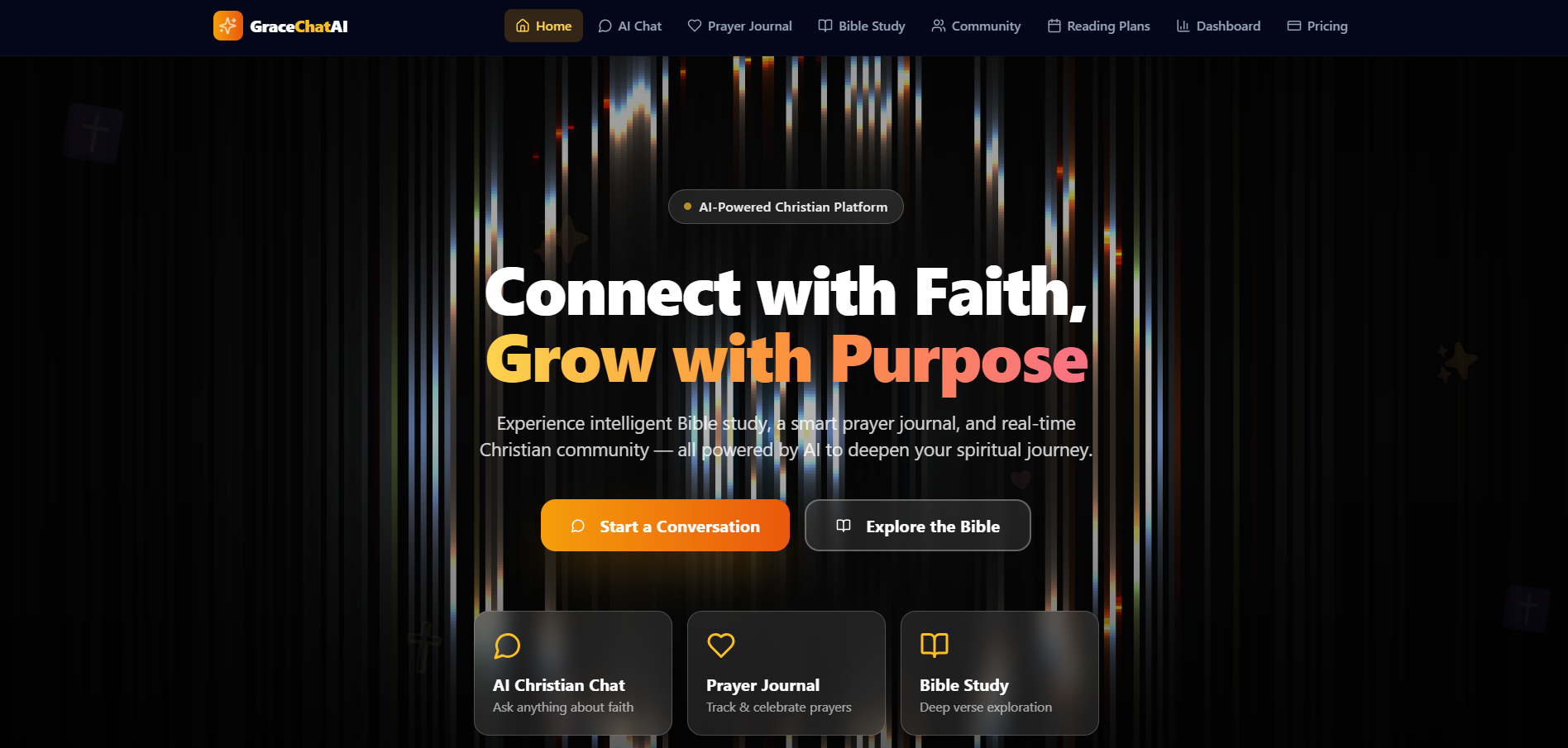 GraceChatAI — AI Christian Chat & Spiritual Growth Platform template preview