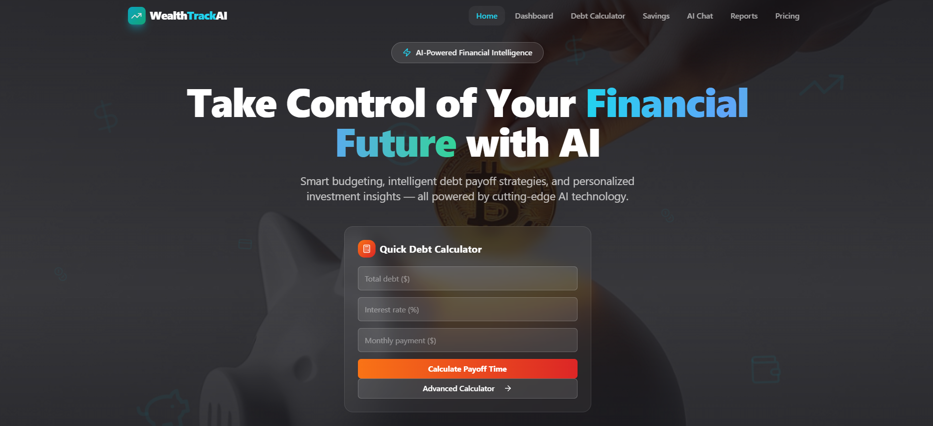 WealthTrackAI — AI Personal Finance & Smart Budget Planner template preview