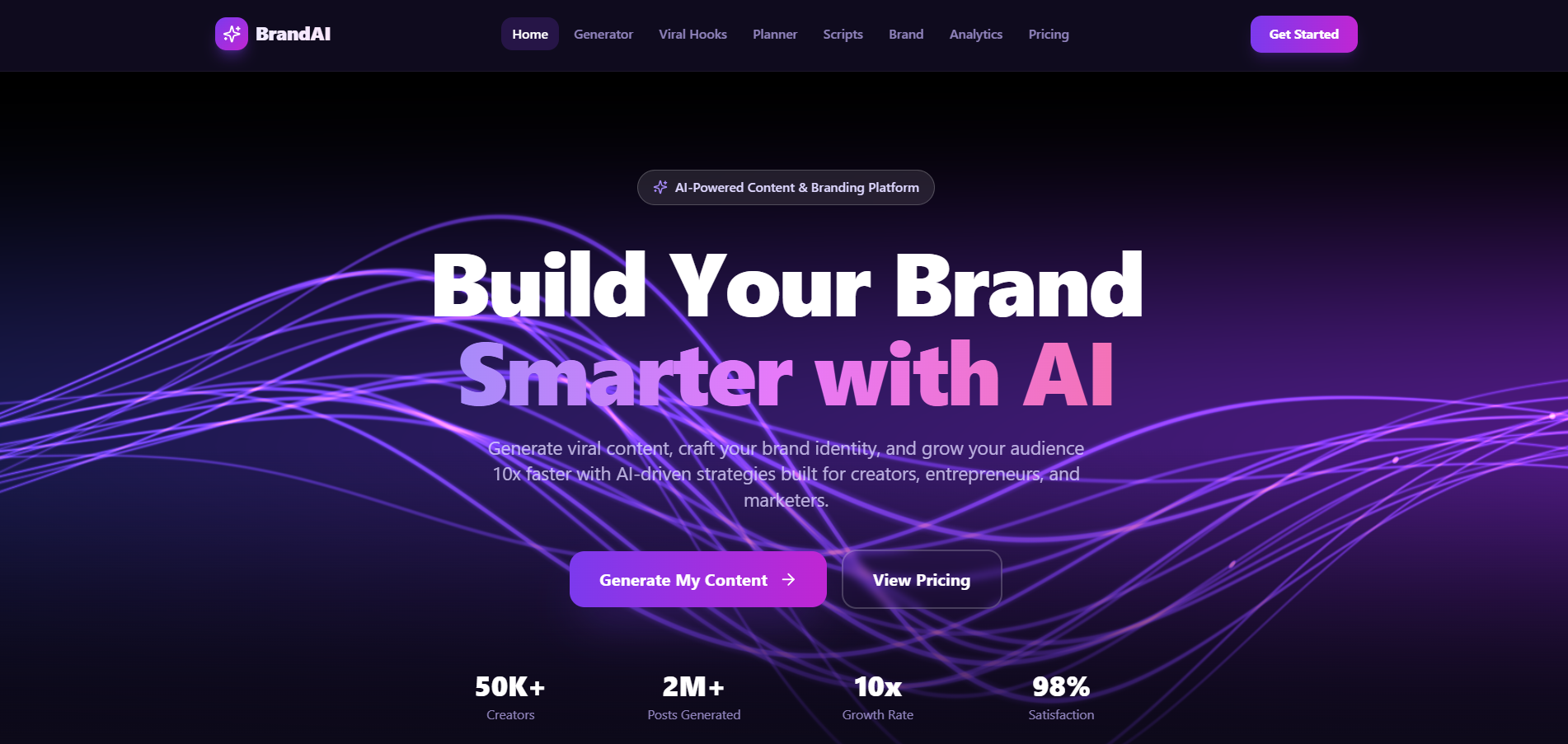 BrandAI — AI Personal Branding & Content Creation template preview