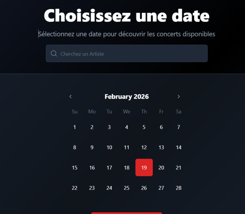 Calendrier des concerts live