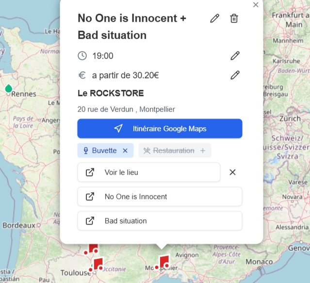 Concerts de musique live en France