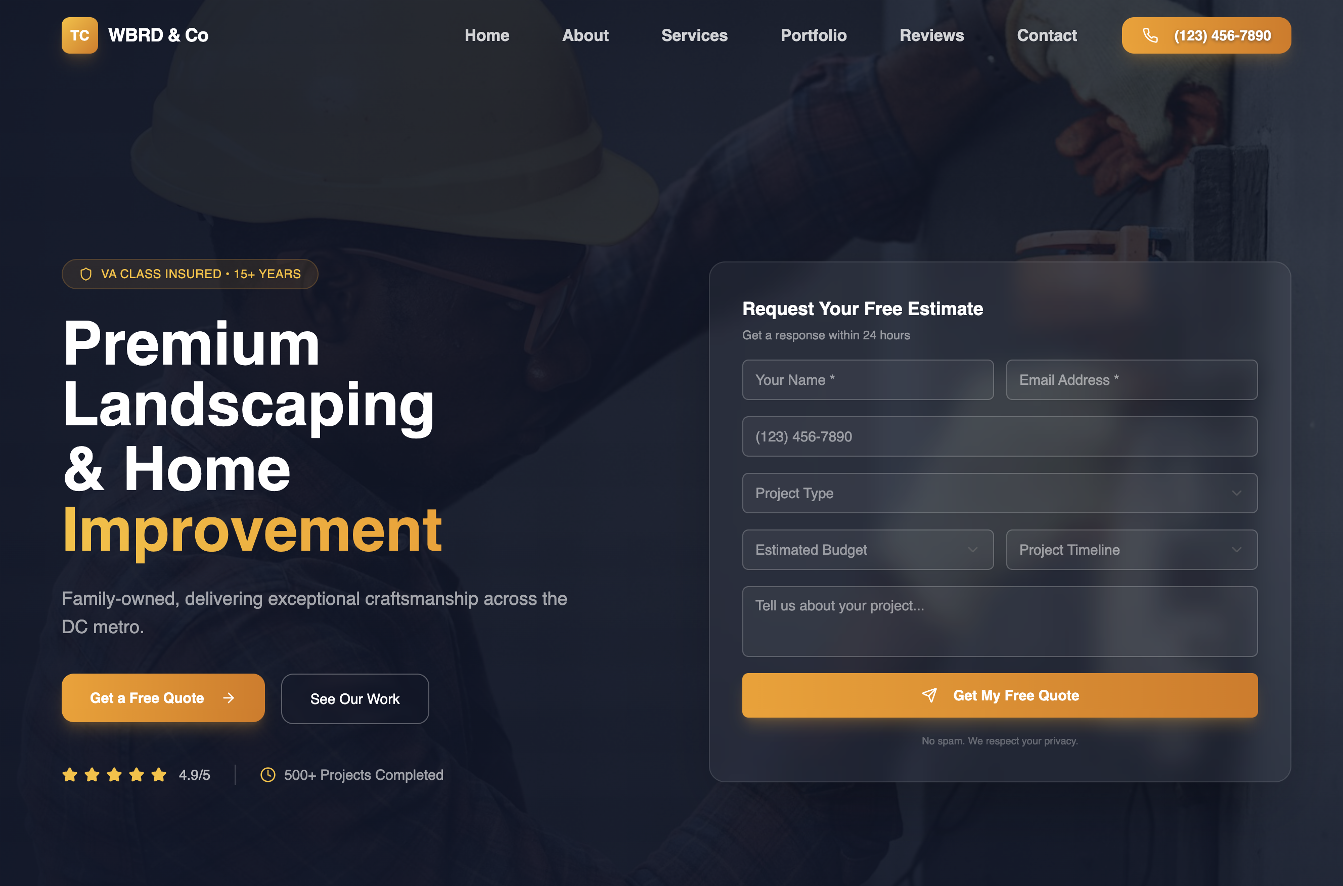 Landscaping Website Template  template preview
