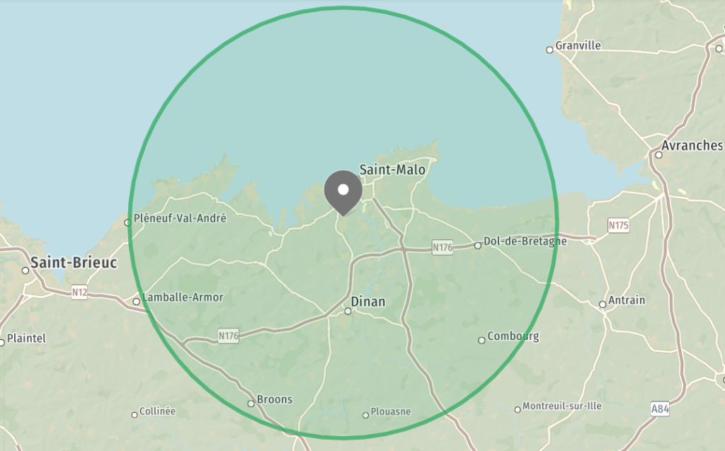 Carte de la zone d'intervention - Côte d'Émeraude