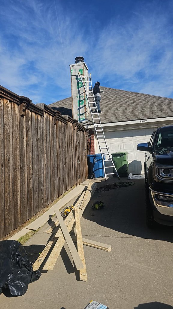 Technician on ladder