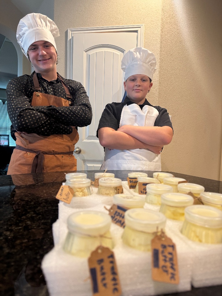 Vinny and Nico with their butters