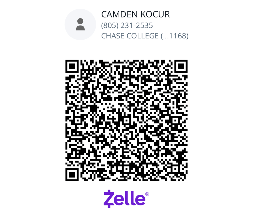 Zelle QR Code - Camden Kocur