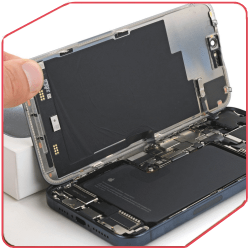 iPhone battery replacement service showing internal components at RepairRama Bronx NY