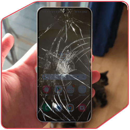 Cracked Samsung Galaxy AMOLED screen repair service with precision tools